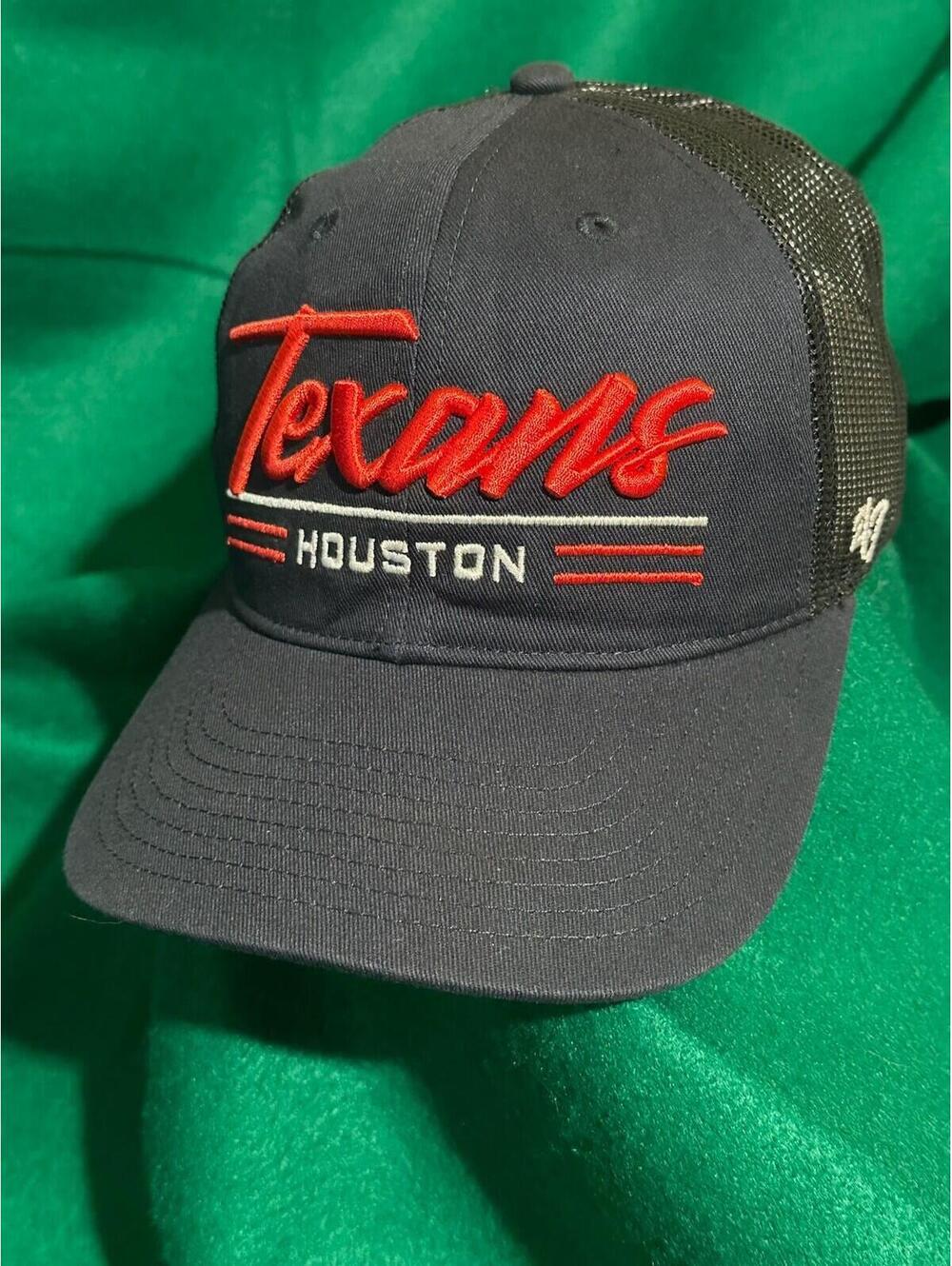 Houston Texans Raised Embroidery Lettering '47 Brand MVP Snap Trucker Hat OSFM